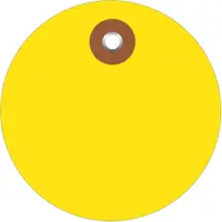 Plastic Circle Tags, 2", Yellow, 100/Each