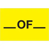 Tape Logic® Labels, "___ of ___", 2 x 3", Fluorescent Yellow, 500/Roll