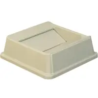 Rubbermaid® Hands-Free Trash Can Lid, 35 Gallon, 20" x 20" x 6", Beige, 1/Each