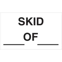 Tape Logic® Labels, "Skid___ of ___", 3" x 5", Black/White, 500/Roll