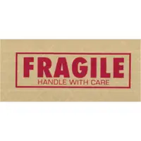 Tape Logic® #7500 Pre-Printed Reinforced Water Activated Tape, "Fragile", 3" x 450' , Kraft, 10/Case