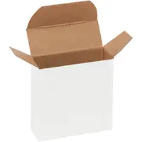 Reverse Tuck Folding Cartons, 2 3/8" x 7/8" x 2 3/8", White, 1000/Case