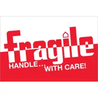 Tape Logic® Labels, "Fragile - Handle With Care", 2" x 3", Red/White, 500/Roll