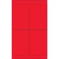Tape Logic® Rectangle Laser Labels, 4" x 6", Fluorescent Red, 400/Case
