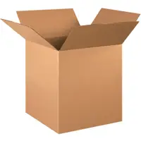 Corrugated Boxes, 16" x 16" x 18", Kraft, 25/Bundle; 125/Skid