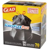 Glad® ForceFlex® Trash Bags, 30 Gallon, 33" x 38", Black, 70/Case