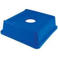 Rubbermaid® Square Recycling Bottle and Can Lid, 35 & 50 Gallon, 20" x 20" x 6 1/2", Blue, 1/Each