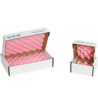 Anti-Static Foam Shippers, 14" x 12" x 4", Pink/White, 12/Case