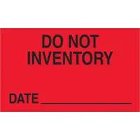 Tape Logic® Labels, "Do Not Inventory - Date", 3" x 5", Fluorescent Red, 500/Roll