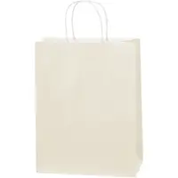 Tinted Paper Shopping Bags, 10" x 5" x 13", French Vanilla, 250/Case