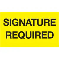 Tape Logic® Labels, "Signature Required", 3" x 5", Fluorescent Yellow, 500/Roll