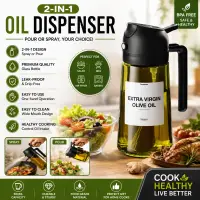 2 in 1 Glass Oil Sprayer Bottle